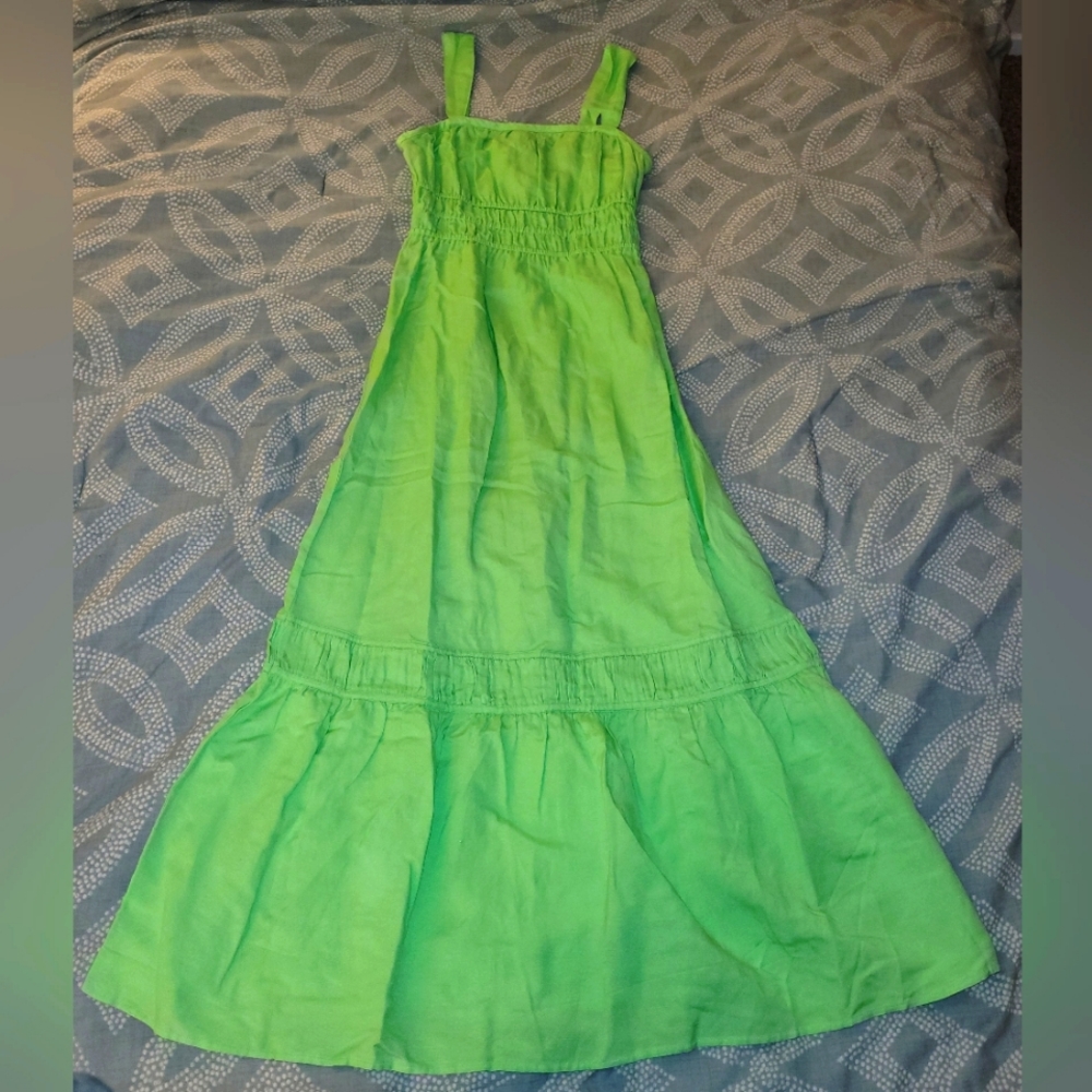 New, never worn, neon green maxi dress